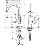 HG Einhebel-Spültischmischer 260 TALIS S DN 15 m Schw-ausl f of. WWBer. chrom
