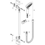 HG Brauseset CROMETTA 1JET Unica´ Croma Bsta 650mm weiß/chrom