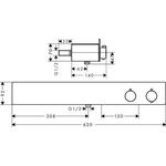 HG Thermostat SHOWERTABLET 600 universal, für 2 Verbraucher chrom