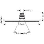 HG Kopfbrause RAINDANCE S 240 1jet P DN 15 chrom