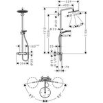 Showerpipe CROMA SELECT S 280 1jet EcoSm mit Brausethermostat mattschwarz