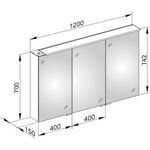 Keuco Spiegelschrank ROYAL L1 Vorb 1200x742x150mm si-gb-elo A++