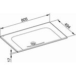 Keuco Keramik-Waschtisch X-LINE 805x17x494mm o HL-boh we