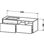 Duravit Waschtischunterbau DURASTYLE 550x1400x500mm Auss li taupe/weiß matt
