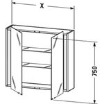 Duravit Spiegelschrank KETHO 180x800x750mm taupe