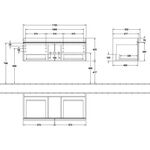 V&B Waschtischunterschrank VENTICELLO 1153x420x502mm Gri w Black Matt Lacquer