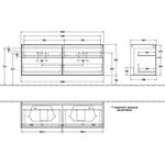 V&B Waschtischunterschrank FINION 1600x603x501mm AP Glas bl ma anthr. ma