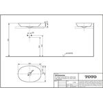 TOTO TL Aufsatzwaschtisch rd o HL ohne Überlauf 117x600x420mm we