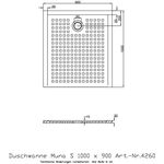 Hoesch Duschwanne S MUNA mit Antirutsch 1000x900x30mm weiß