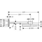 Kopfbrause 280 2jet AXOR ONE mit Brausearm chrom