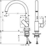 HG Einhebel-Spültischmischer Shape 210 V M35, 1jet mattschwarz