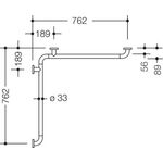 Hewi Dusch-Wannenhandlauf SERIE 801 waagerecht je 762mm, d= 33mm senfgelb