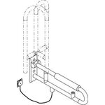 Hewi Stützklappgr. E-Ausführ. SERIE 801 drehbar Spültaste Armpolster 700mm umbra