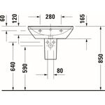 Duravit Waschtisch D-NEO m ÜL m HLB ohne Hahnloch 600x440mm weiß