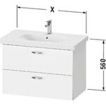 Duravit Waschtischunterbau XBASE 2 Schubkästen 560x800x458mm graphit matt