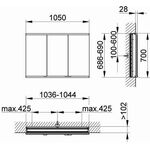 Keuco Spiegelschrank ROYAL MODULAR 2.0 Breite 1050mm Höhe 700mm Tiefe 120mm