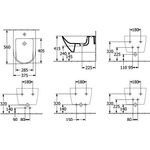 V&B Wand-Bidet SUBWAY 3.0 375x560mm mit ÜL mit HL we