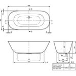 V&B Freistehwanne THEANO DUO 1750x800mm, Colour on Demand stone white