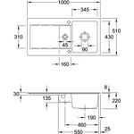 V&B Spüle SILUET 60 R 1000x510mm Exzent. graphit
