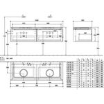 V&B Waschtischunterschrank LEGATO 1400x380x500mm Glossy White