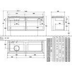 V&B Waschtischunterschrank LEGATO 1400x550x500mm m Be Glossy White