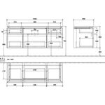 V&B Waschtischunterschrank LEGATO 1400x550x500mm Glossy White