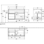 V&B Waschtischunterschrank FINION 1000x603x501mm Regal glos. wh glos. wh