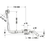 Duravit Ab-/Überlaufgarnitur QUADROVAL mit Wanneneinlauf chrom
