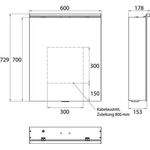 Emco LED-Lichtspiegelschr. FLAT 2 C AP 600x729mm 1-tü m LED-Aufsl. Aluminium