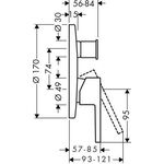 Einhebel-Wannenmischer AXOR STARCK DN 15 UP m integ Sich-kom Stain st optic