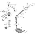 4-Loch Wannenrandarmatur AXOR CITTERIO E DN 15, mit Thermostat brushed gold opti