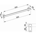 Keuco Haltegriff AXESS silber-eloxiert 900mm