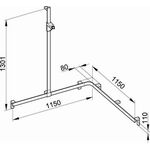 Keuco Duschhandlauf AXESS links silber-eloxiert 1140/1140/1300mm
