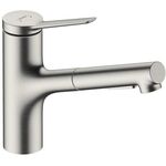 Einhebel-Küchenmischer Zesis M33 ComfortZone 150 2 jets Stain steel optic