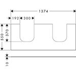 HG Konsole Xevolos E 1370x550mm, mit 2 Auschnitten mattweiß