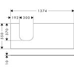 HG Konsole Xevolos E 1370x550mm m Auschnitt li sch-gr matt
