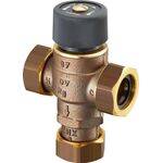 OV Brauchwassermischer Brawa-Mix thermost 1Zoll AG mit 3 Überwurfmuttern