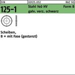 Unterlegscheibe DIN 125-1 B 4,3x9x0,8 Stahl 140 HV galv.verz. sw 1000St. - VPE: 1000