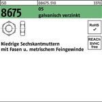 Sechskantmutter ISO 8675 Fasen M10x 1 5 galv.verz. 100 Stück - VPE: 100