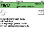 Kegelschmiernippel DIN 71412 FormA-R AR 1/8 SW11 5.8 galv.verz. 100St. - VPE: 100