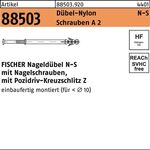 Nageldübel R 88503 N-S 8x 80/40 Schrauben A 2/Dübel-Nylon 50 Stück FISCHER - VPE: 50