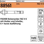 Ankerbolzen R 88561 FAZ II 12/20K A 4 20 Stück FISCHER - VPE: 20