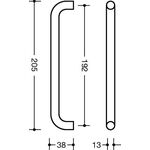 Möbelgriff PA 92 grau ma 192mm D.13mm HEWI
