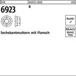 Sechskantmutter DIN 6923 Flansch M12 8 250 Stück - VPE: 250