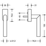 Fenstergriff abschl.162XAFGA VA ma geschl.40mm abschl.HEWI