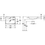 V&B Einbauwaschtisch ARCHITECTURA 600x450mm o ÜL rechteckig we C+