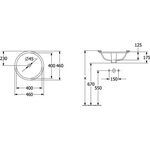 V&B Unterbauwaschtisch ARCHITECTURA d= 400mm, ohne ÜL, rund we