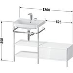 Duravit Waschtischset HAPPY D.2 PLUS 1200x490mm 2 Hahnlöcher weiß hochglanz