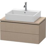 Duravit Waschtischunterbau L-CUBE 820x477mm 2 Schubk we hgl La ES Ah mitte