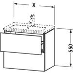 Duravit Waschtischunterbau L-CUBE 620x391mm 2 Schubk we hgl La ES Ah mitte